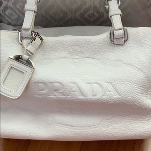 Authentic Beautiful Prada Leather Bianco White
